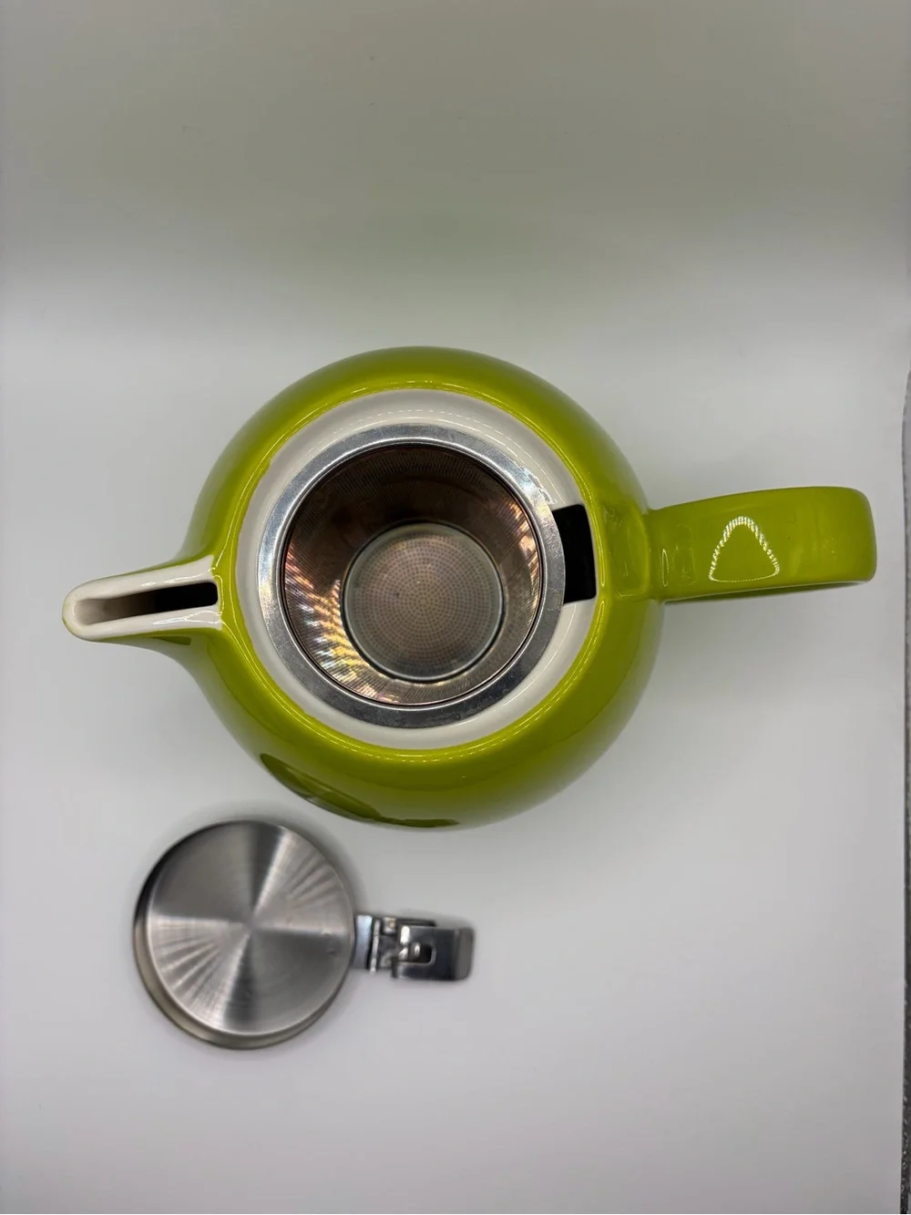 Tea Forte Lime Green 24oz Pugg Teapot with Stainless Steel Infuser